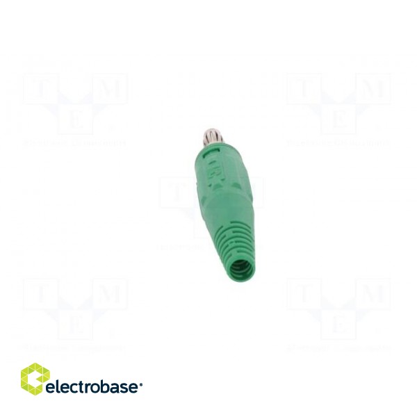 Plug | 4mm banana | 32A | 60V | green | non-insulated | 2.5mm2 | screw image 5