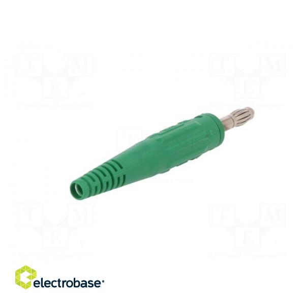 Plug | 4mm banana | 32A | 60V | green | non-insulated | 2.5mm2 | screw image 6