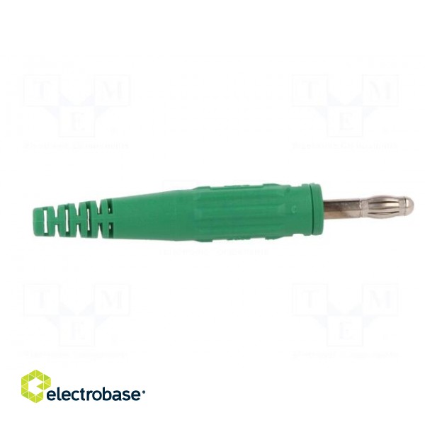 Plug | 4mm banana | 32A | 60V | green | non-insulated | 2.5mm2 | screw image 7