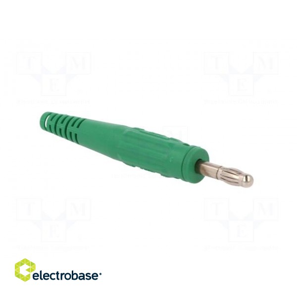 Plug | 4mm banana | 32A | 60V | green | non-insulated | 2.5mm2 | screw image 8