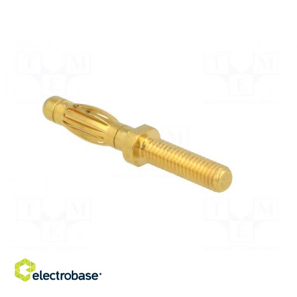 Plug | 4mm banana | 32A | 60VDC | 35mm | gold-plated | on panel,screw image 4