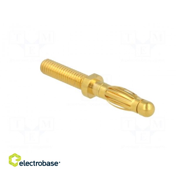 Plug | 4mm banana | 32A | 60VDC | 35mm | gold-plated | on panel,screw image 8