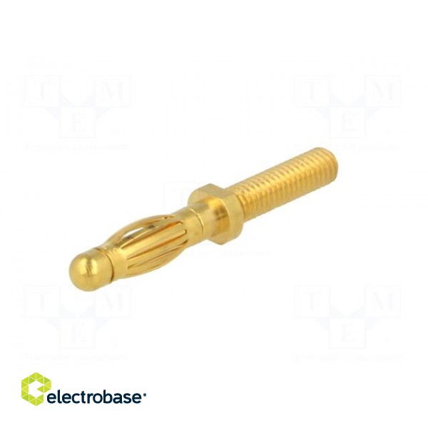 Plug | 4mm banana | 32A | 60VDC | 35mm | gold-plated | on panel,screw image 2