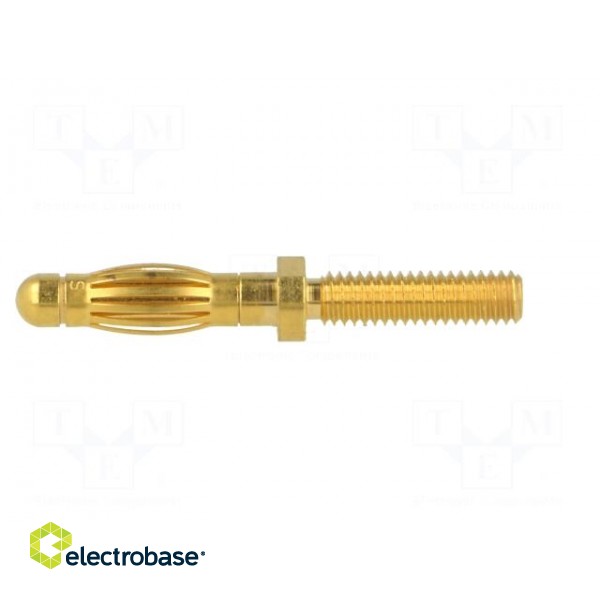 Plug | 4mm banana | 32A | 60VDC | 35mm | gold-plated | on panel,screw image 3