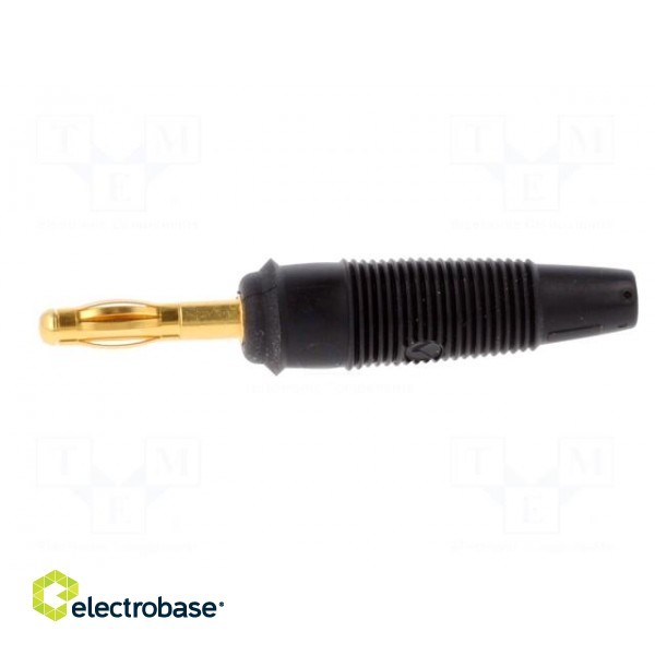Plug | 4mm banana | 32A | 60VDC | black | non-insulated | for cable | 3mΩ paveikslėlis 3
