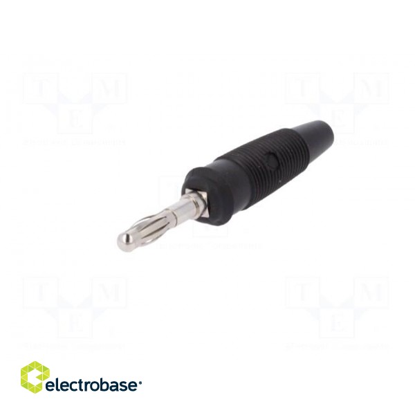 Plug | 4mm banana | 32A | 60VDC | black | non-insulated | for cable | 3mΩ фото 2