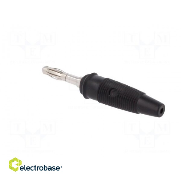Plug | 4mm banana | 32A | 60VDC | black | non-insulated | for cable | 3mΩ фото 4