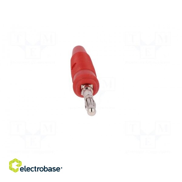 Plug | 4mm banana | 32A | 60VDC | red | non-insulated | for cable | 3mΩ image 9