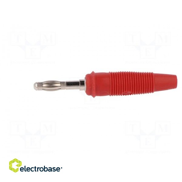 Plug | 4mm banana | 32A | 60VDC | red | non-insulated | for cable | 3mΩ фото 3