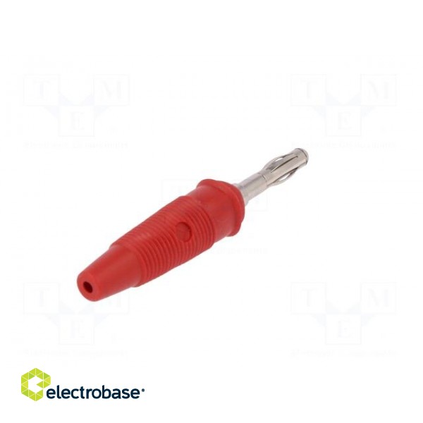 Plug | 4mm banana | 32A | 60VDC | red | non-insulated | for cable | 3mΩ paveikslėlis 6