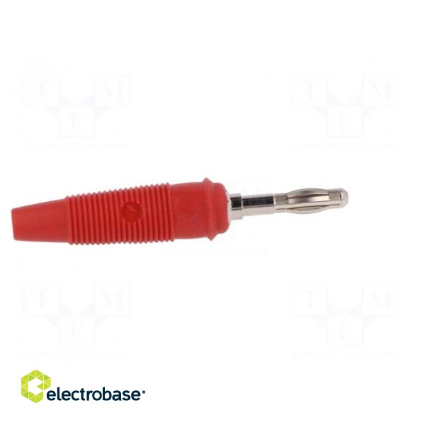 Plug | 4mm banana | 32A | 60VDC | red | non-insulated | for cable | 3mΩ paveikslėlis 7