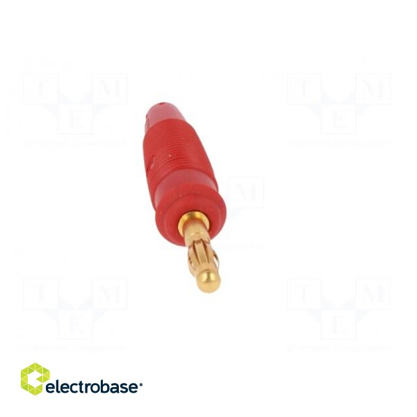 Plug | 4mm banana | 32A | 60VDC | red | non-insulated | for cable | 3mΩ paveikslėlis 9