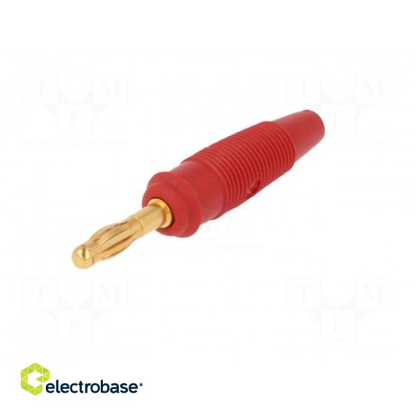 Plug | 4mm banana | 32A | 60VDC | red | non-insulated | for cable | 3mΩ paveikslėlis 2