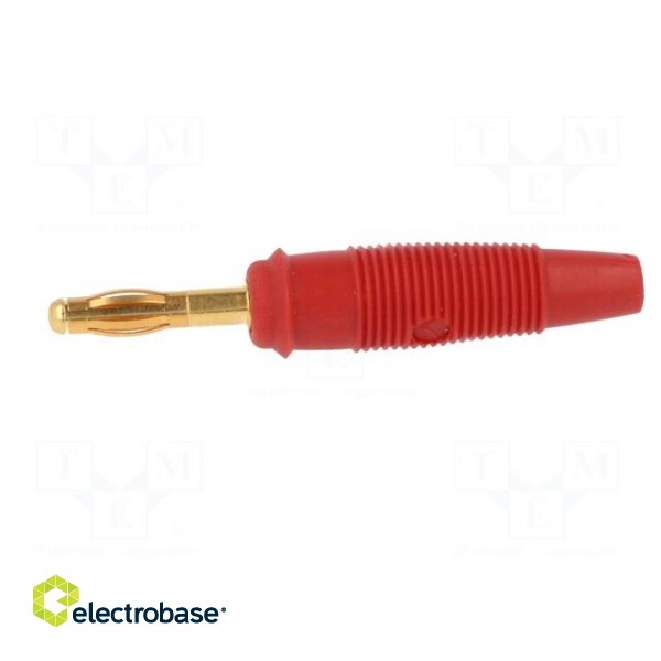 Plug | 4mm banana | 32A | 60VDC | red | non-insulated | for cable | 3mΩ paveikslėlis 3