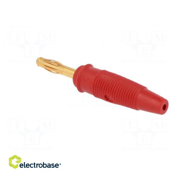 Plug | 4mm banana | 32A | 60VDC | red | non-insulated | for cable | 3mΩ paveikslėlis 4