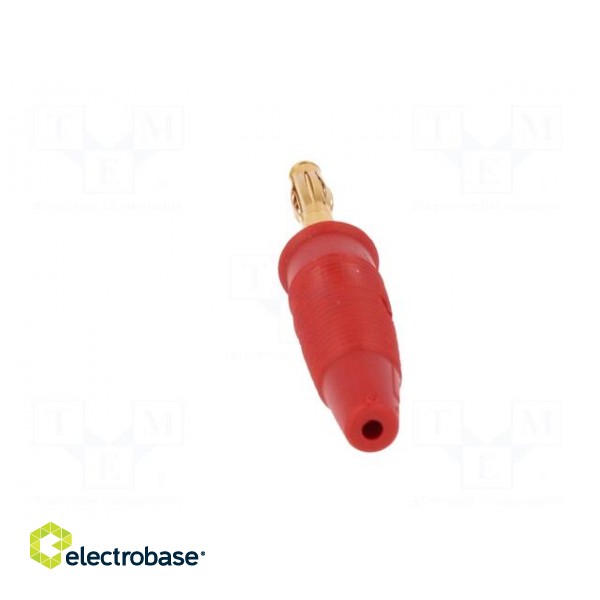 Plug | 4mm banana | 32A | 60VDC | red | non-insulated | for cable | 3mΩ image 5