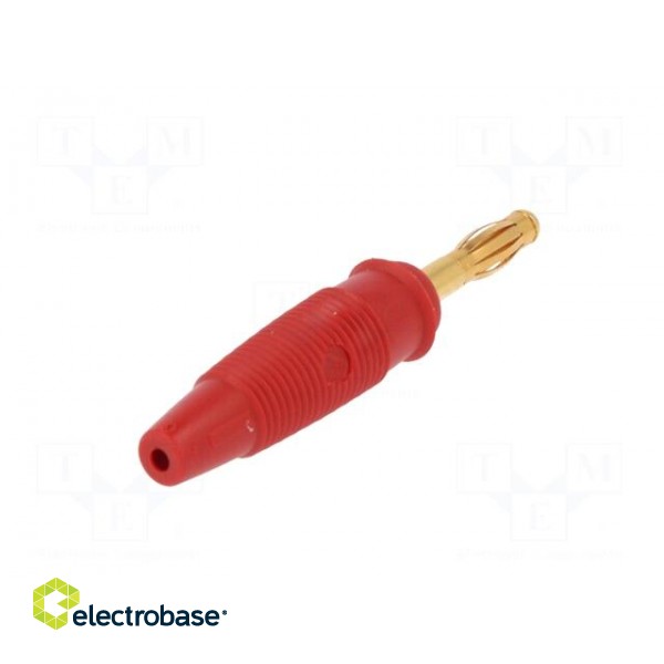 Plug | 4mm banana | 32A | 60VDC | red | non-insulated | for cable | 3mΩ paveikslėlis 6