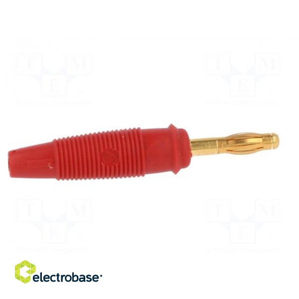 Plug | 4mm banana | 32A | 60VDC | red | non-insulated | for cable | 3mΩ paveikslėlis 7