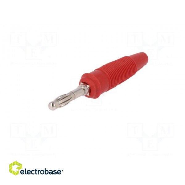 Plug | 4mm banana | 32A | 60VDC | red | non-insulated | for cable | 3mΩ фото 2