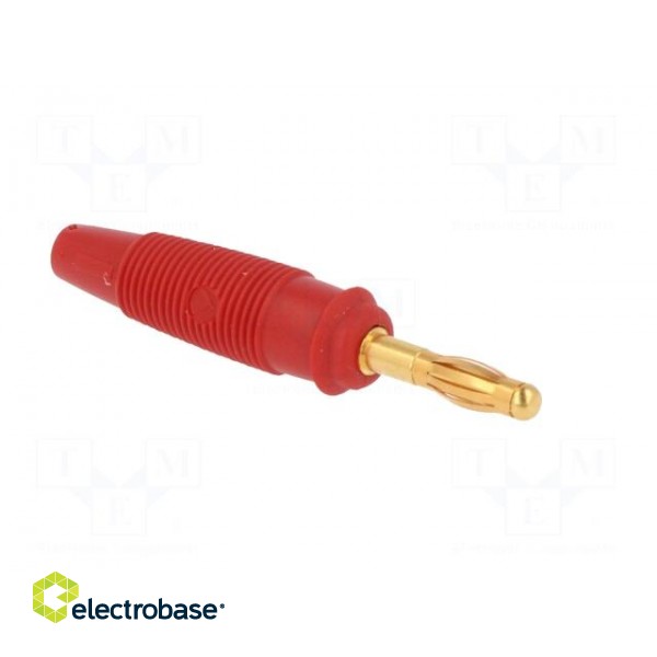 Plug | 4mm banana | 32A | 60VDC | red | non-insulated | for cable | 3mΩ paveikslėlis 8