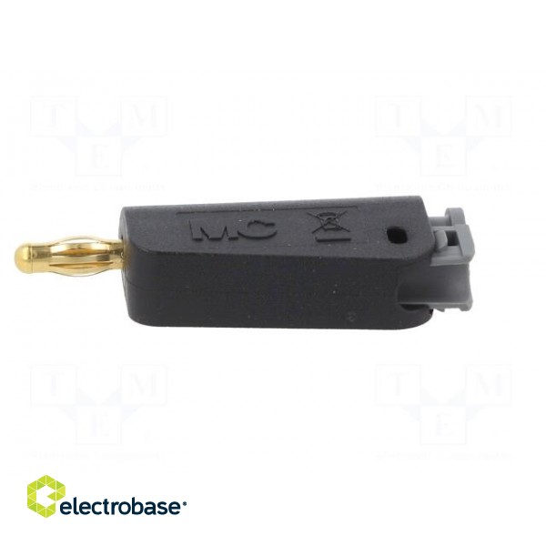 Plug | 4mm banana | 32A | black | gold-plated | on cable image 3
