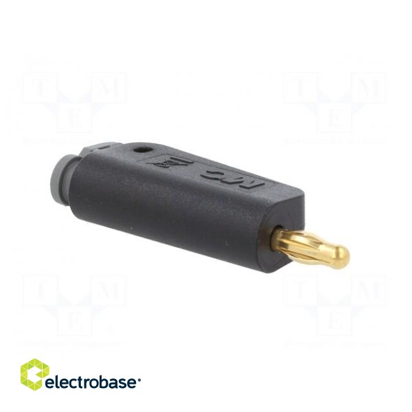 Plug | 4mm banana | 32A | black | gold-plated | on cable фото 8