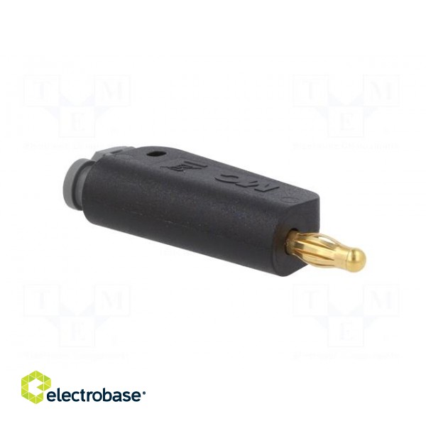 Plug | 4mm banana | 32A | black | gold-plated | on cable image 8