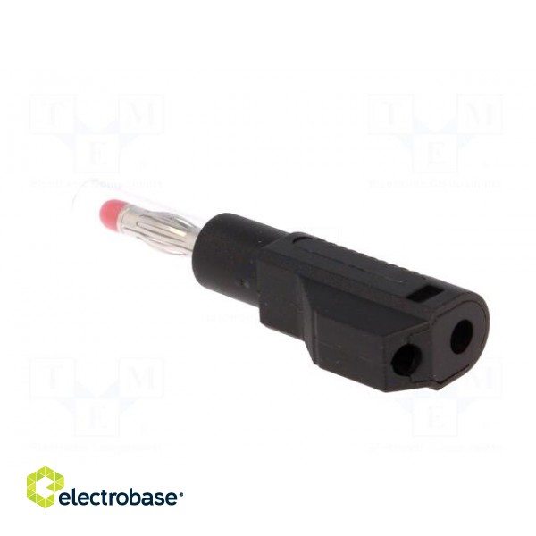 Plug | 4mm banana | 32A | black | insulated,with 4mm axial socket image 4