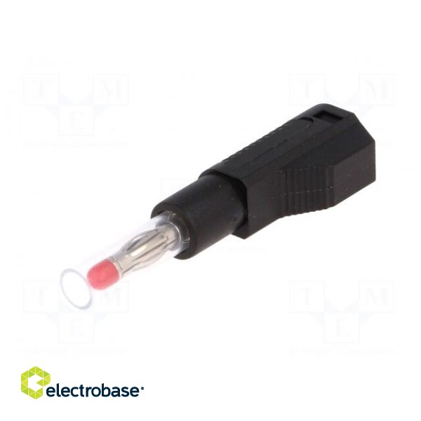 Plug | 4mm banana | 32A | black | insulated,with 4mm axial socket image 2