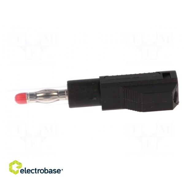 Plug | 4mm banana | 32A | black | insulated,with 4mm axial socket image 3