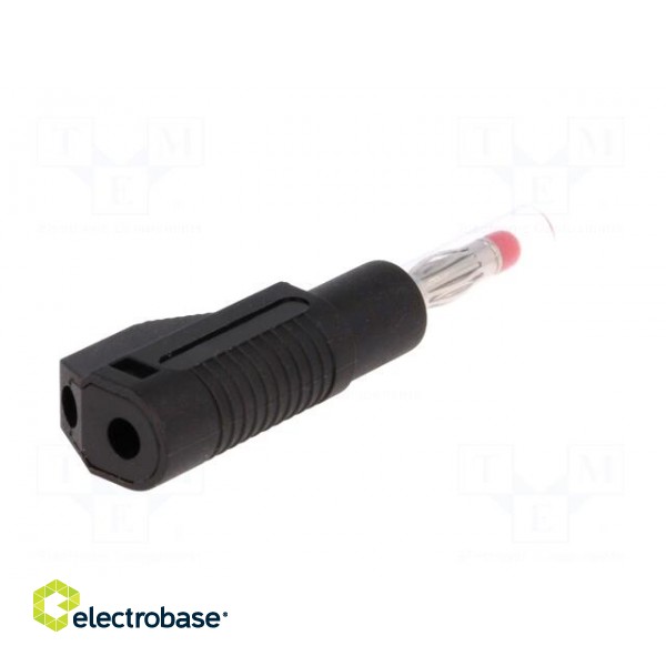 Plug | 4mm banana | 32A | black | insulated,with 4mm axial socket image 6