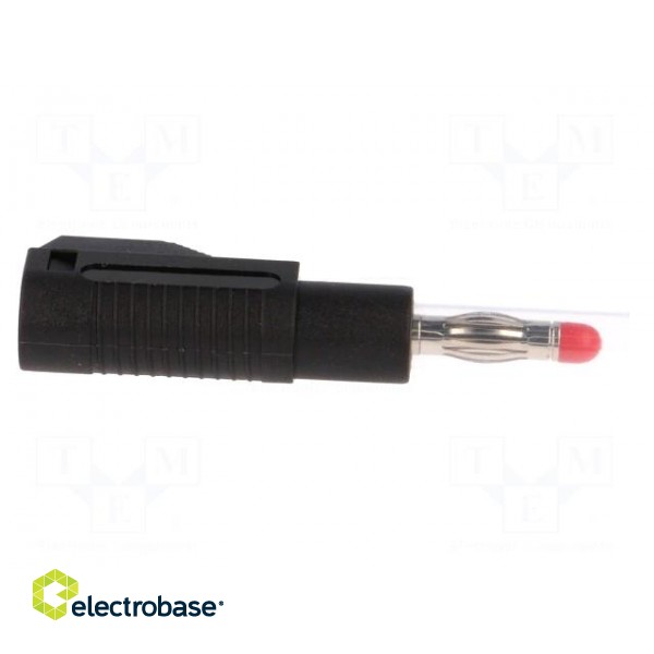 Plug | 4mm banana | 32A | black | insulated,with 4mm axial socket image 7