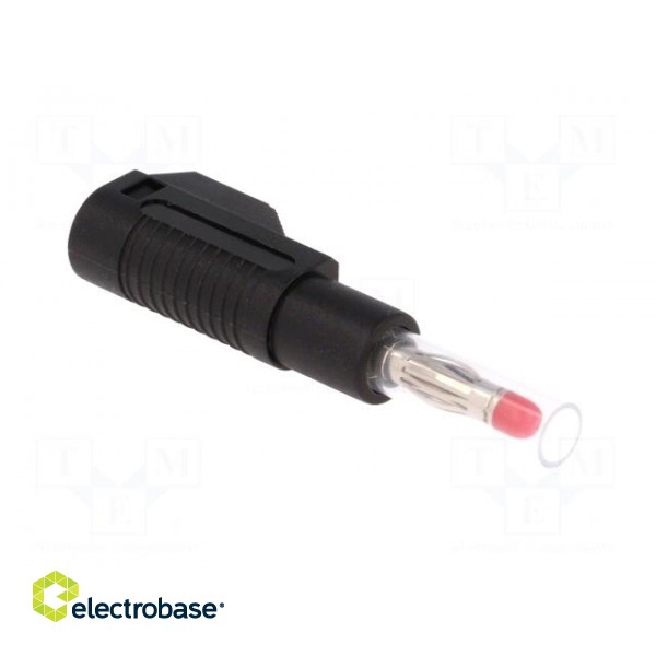 Plug | 4mm banana | 32A | black | insulated,with 4mm axial socket image 8