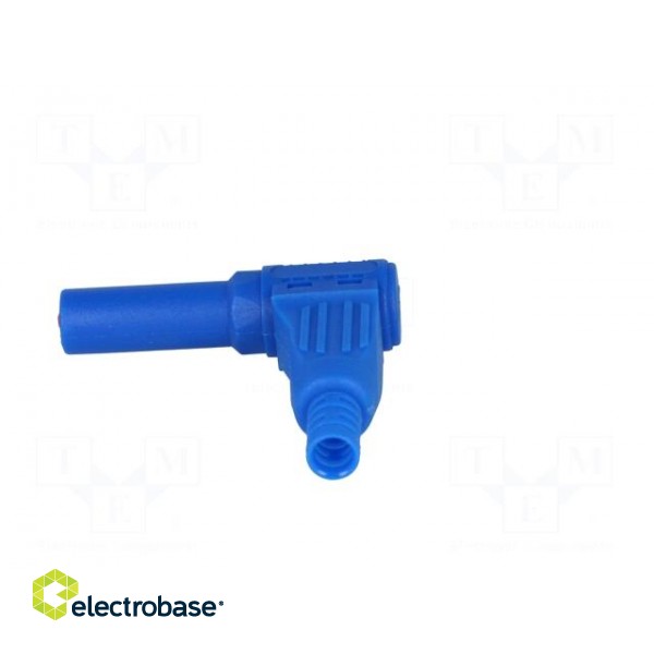 Plug | 4mm banana | 32A | blue | insulated | 40mm | for cable | soldered image 3