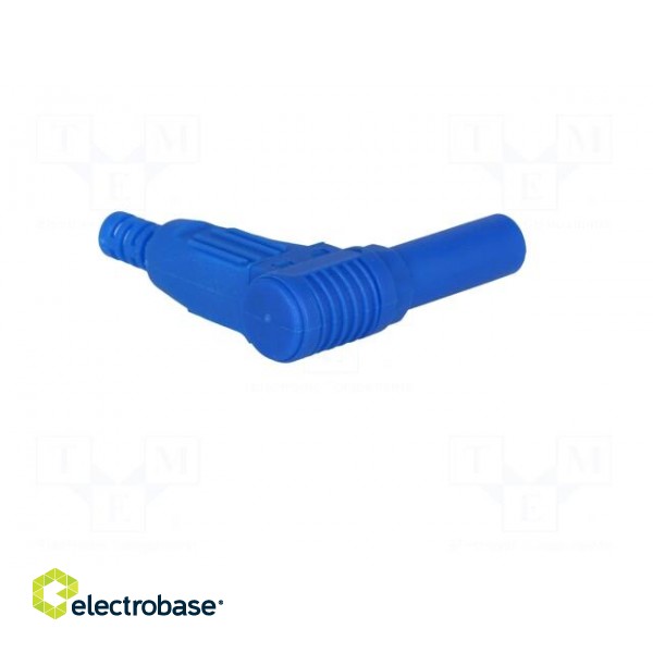 Plug | 4mm banana | 32A | blue | insulated | 40mm | for cable | soldered image 6