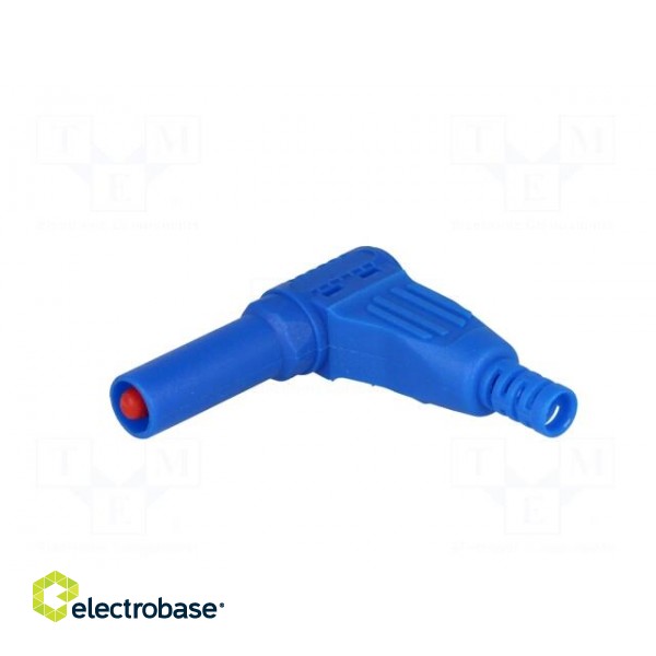 Plug | 4mm banana | 32A | blue | insulated | 40mm | for cable image 2