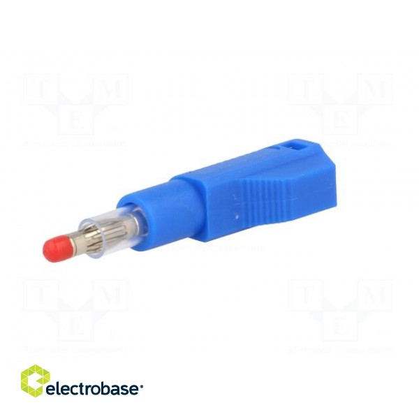 Plug | 4mm banana | 32A | blue | insulated,with 4mm axial socket image 2