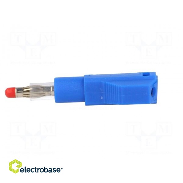 Plug | 4mm banana | 32A | blue | insulated,with 4mm axial socket image 3
