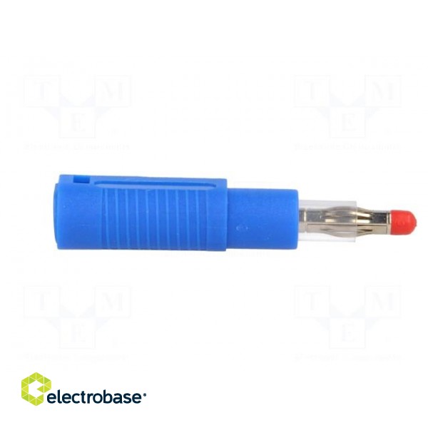 Plug | 4mm banana | 32A | blue | insulated,with 4mm axial socket image 7