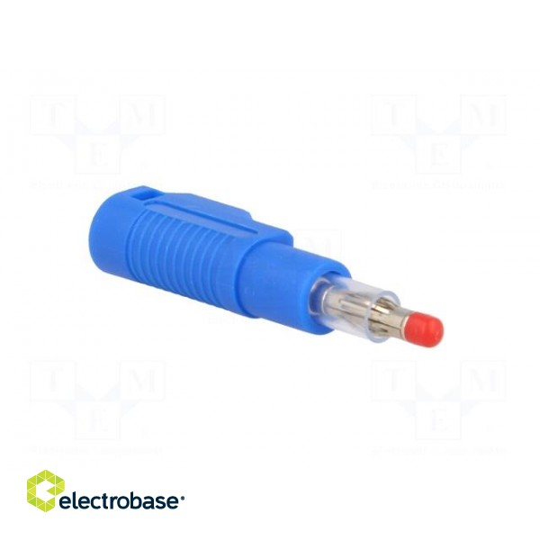 Plug | 4mm banana | 32A | blue | insulated,with 4mm axial socket image 8