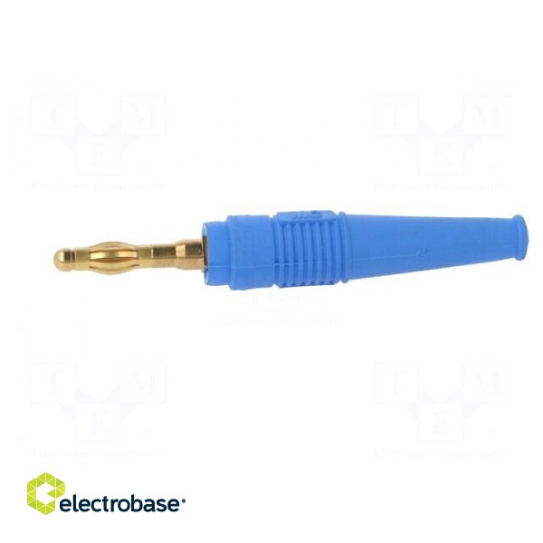Plug | 4mm banana | 32A | blue | 2.5mm2 | Plating: gold-plated | 69mm фото 3