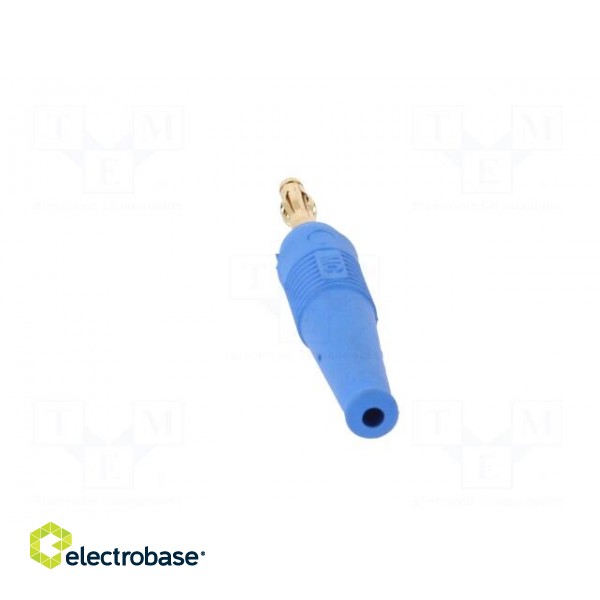 Plug | 4mm banana | 32A | blue | 2.5mm2 | Plating: gold-plated | 69mm фото 5