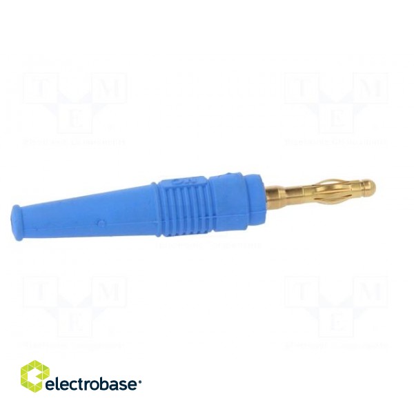 Plug | 4mm banana | 32A | blue | 2.5mm2 | Plating: gold-plated | 69mm фото 7