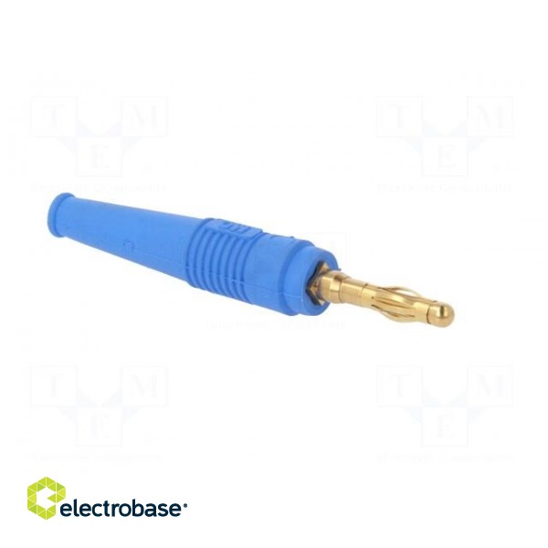Plug | 4mm banana | 32A | blue | 2.5mm2 | Plating: gold-plated | 69mm фото 8