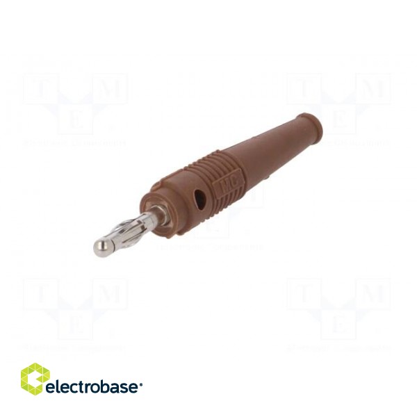 Plug | 4mm banana | 32A | brown | 2.5mm2 | nickel plated | soldered | 69mm image 2