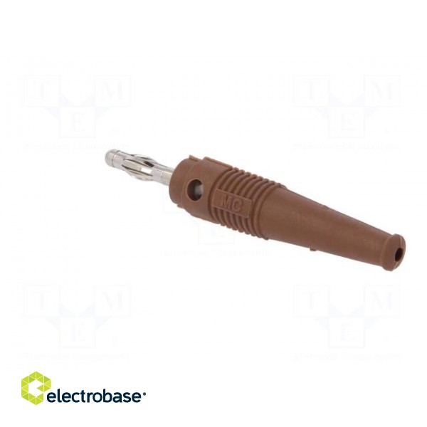 Plug | 4mm banana | 32A | brown | 2.5mm2 | nickel plated | soldered | 69mm image 4