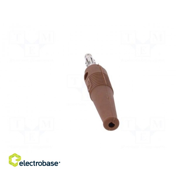 Plug | 4mm banana | 32A | brown | 2.5mm2 | nickel plated | soldered | 69mm image 5