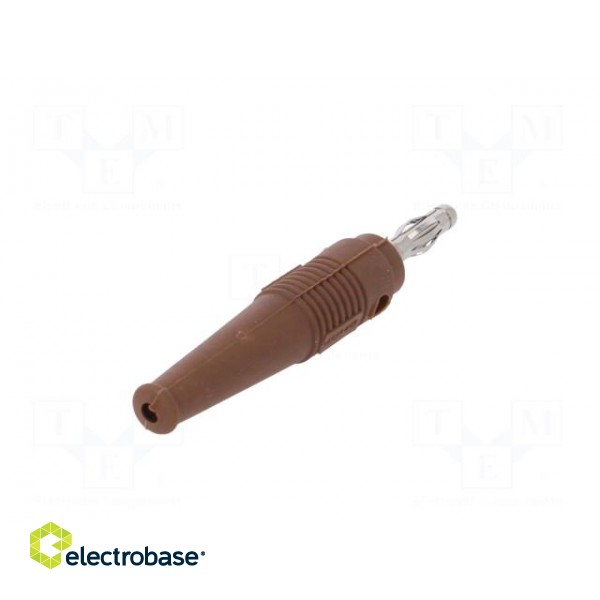 Plug | 4mm banana | 32A | brown | 2.5mm2 | nickel plated | soldered | 69mm image 6