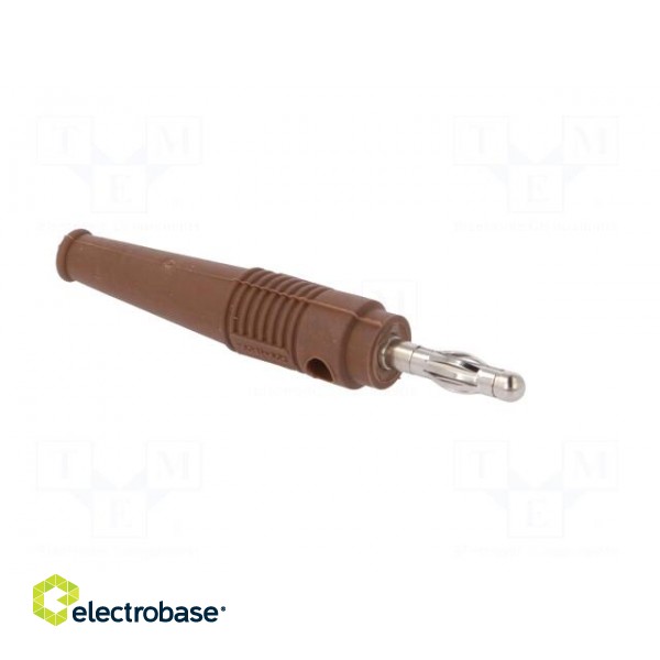 Plug | 4mm banana | 32A | brown | 2.5mm2 | nickel plated | soldered | 69mm image 8