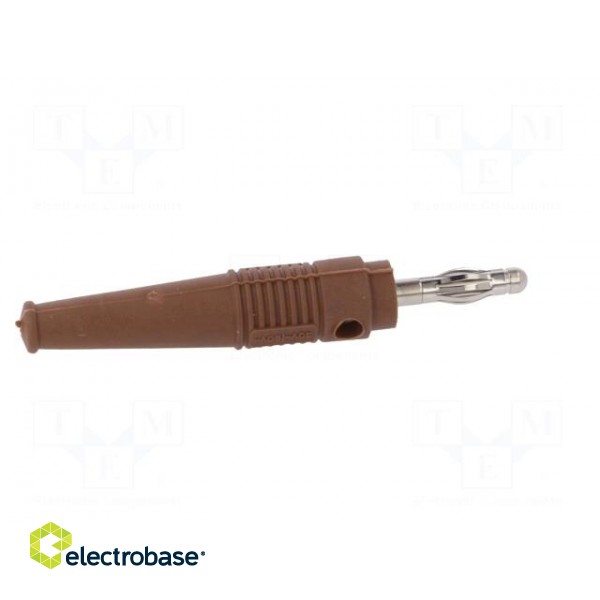 Plug | 4mm banana | 32A | brown | 2.5mm2 | nickel plated | soldered | 69mm image 7